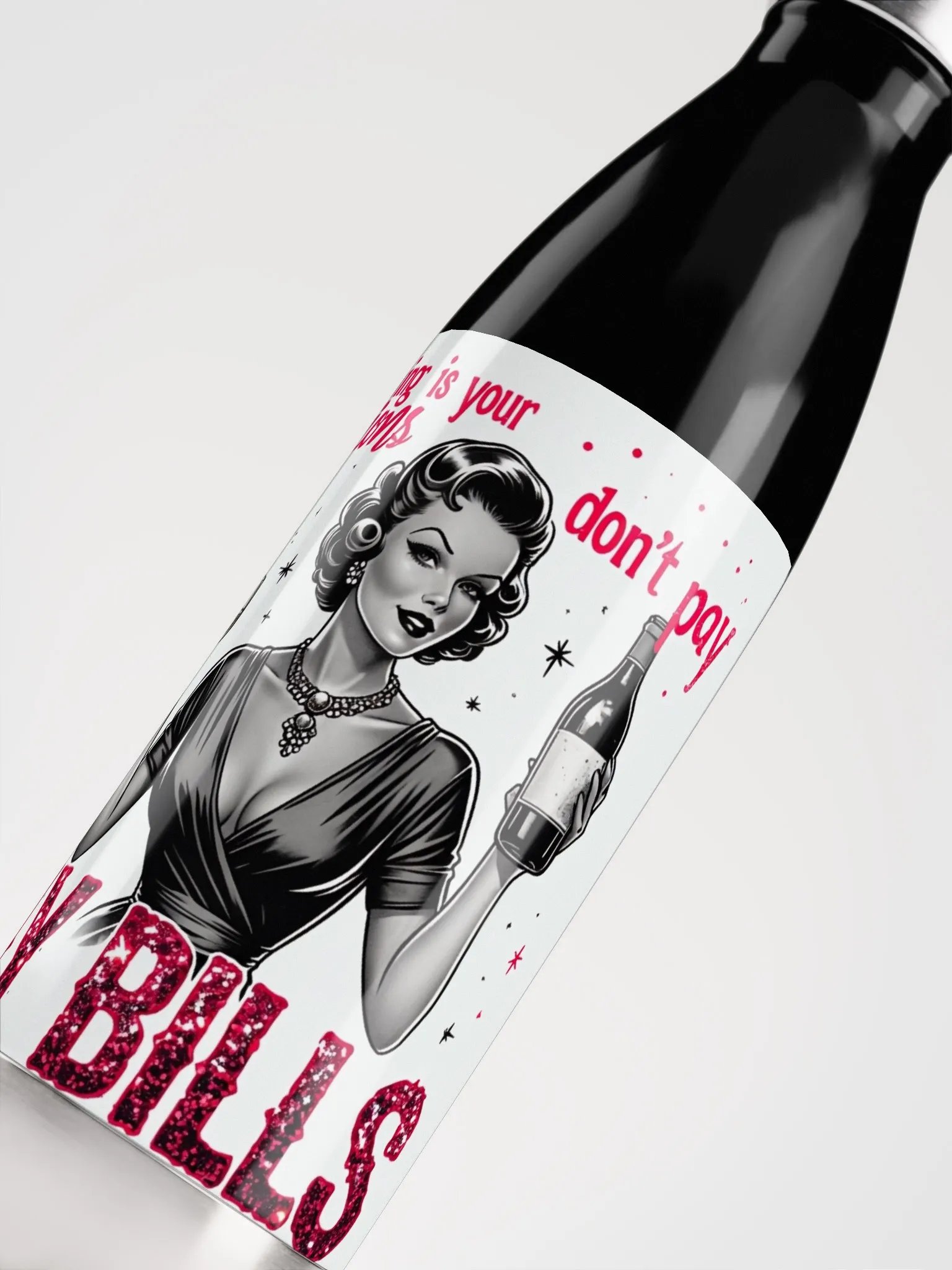 Vintage babe with wit Stainless Steel Water Bottle product image (5)
