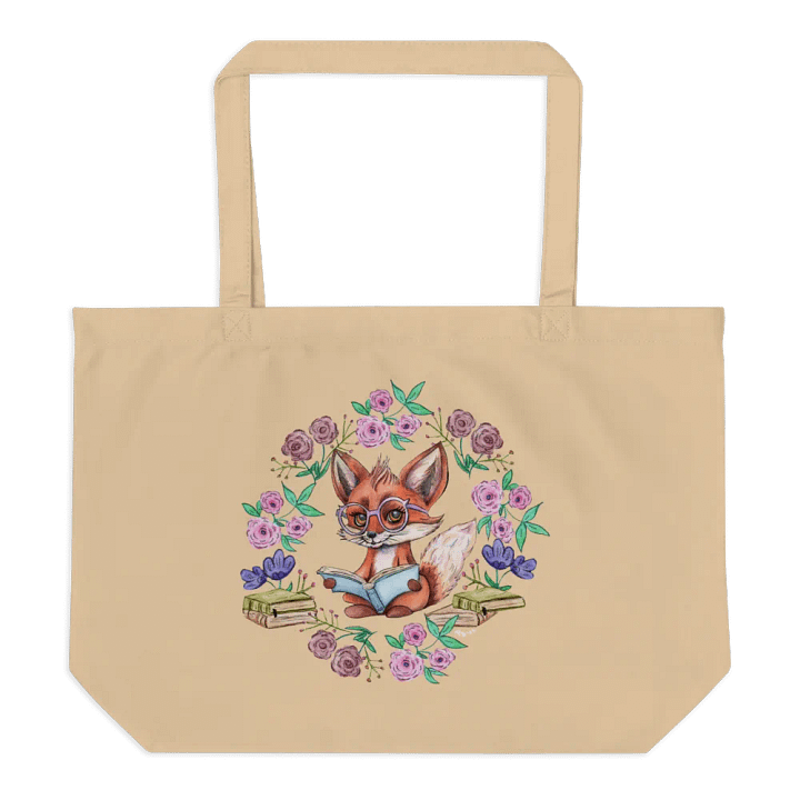 Book Smart Fox Tote, Tan product image (1)