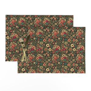Seamless Pattern - Wilted Boho Floral Design on a Green Background product image (10)