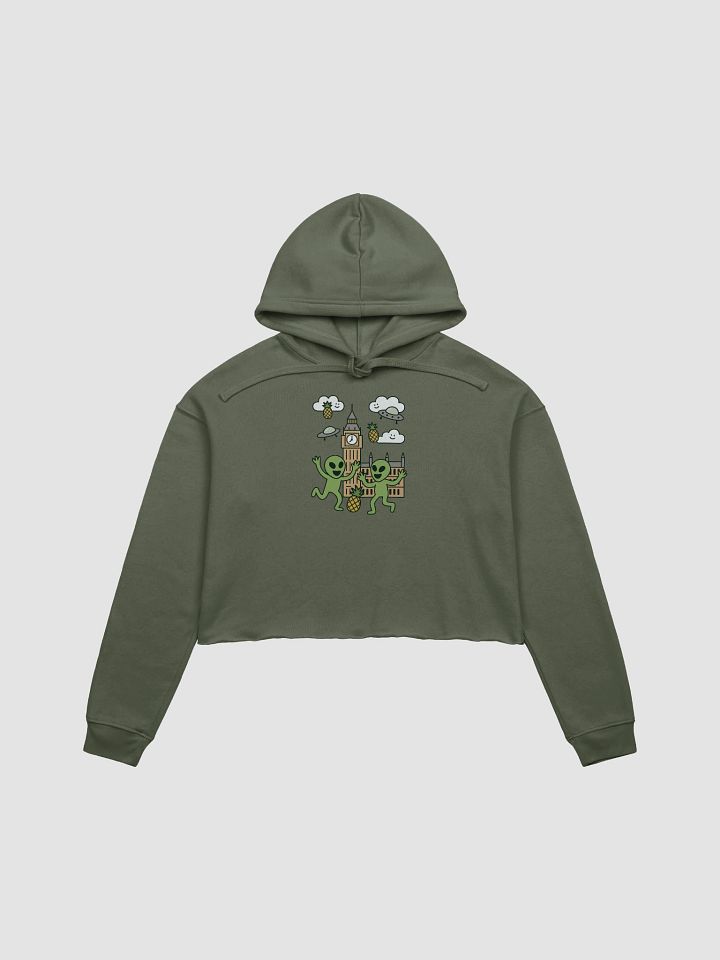 Martians Take London! Roswell Aliens at Big Ben Women's Fleece Cropped Hoodie product image (4)
