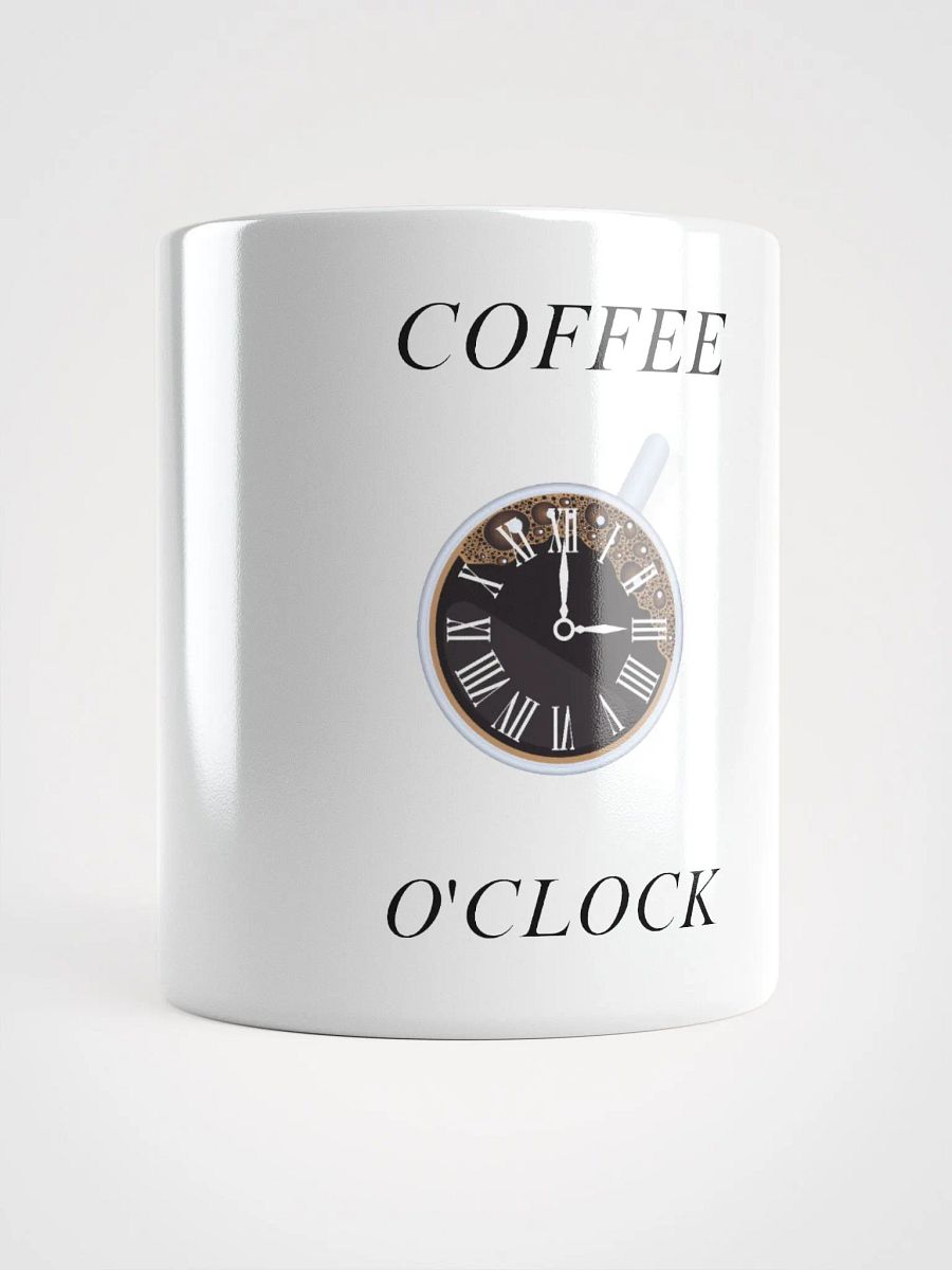 COFFEE O'CLOCK- Glossy Coffee Mug (WHITE) product image (1)
