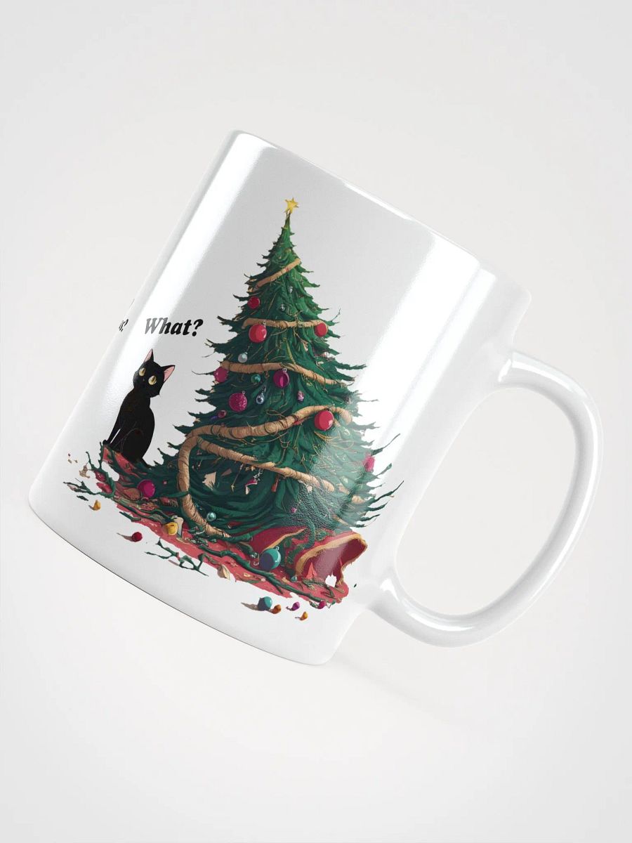 Black Cat Destroyed Christmas White Glossy Ceramic Mug product image (4)