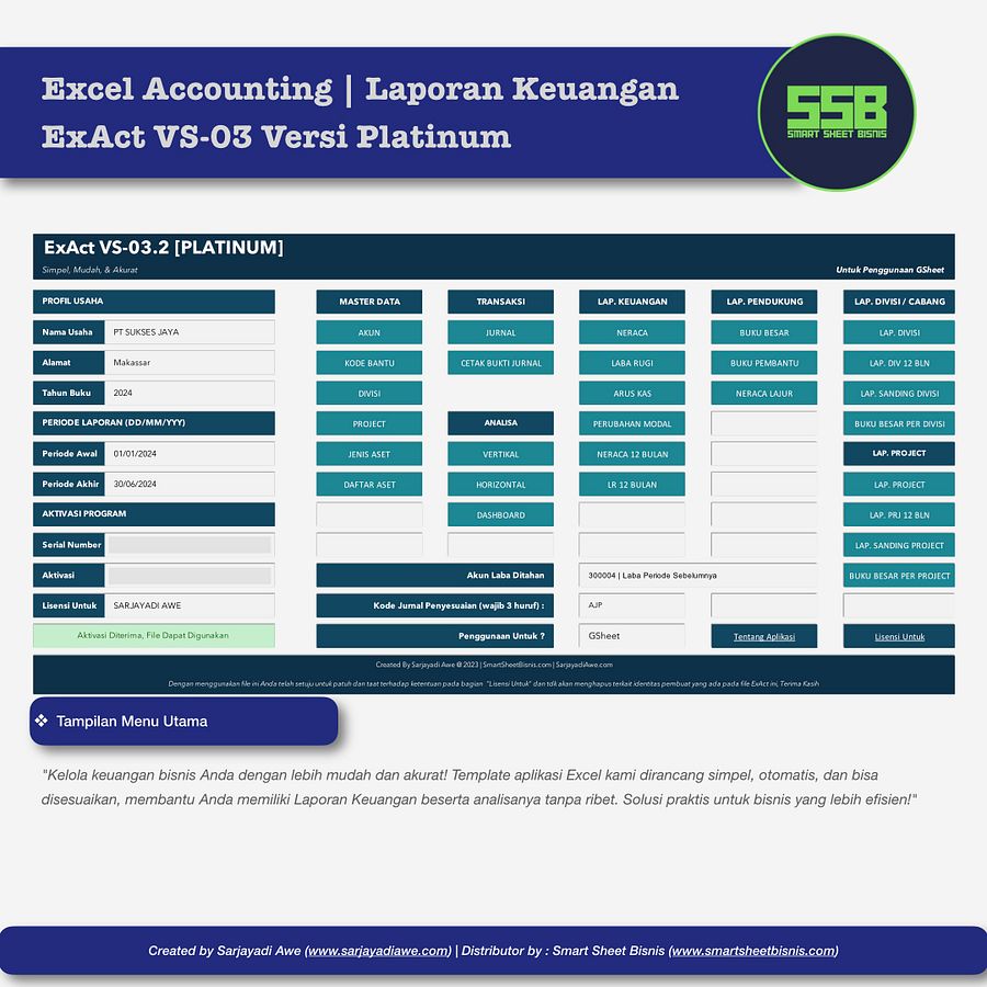 ExAct VS-03.2 PLATINUM | Excel Accounting product image (1)