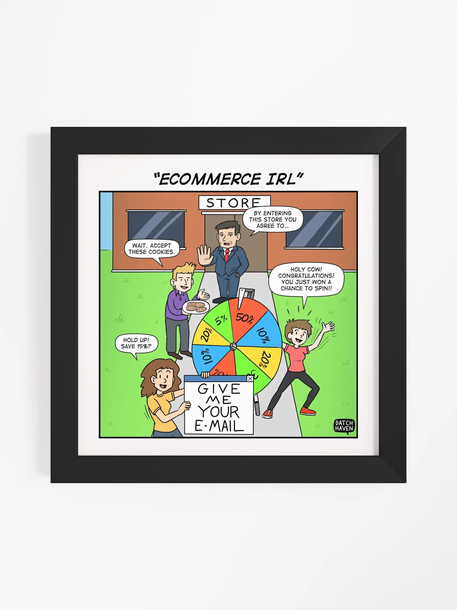"eCommerce IRL" framed poster (10″×10″) product image (1)