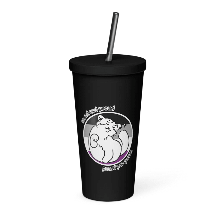 Round and Proud Manul Pride Asexual Version - Insulated Tumbler product image (1)