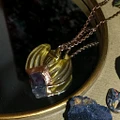 Tigers Eye Bat, Octagonal Fluorite & Lapis Lazuli Amulet product image (1)