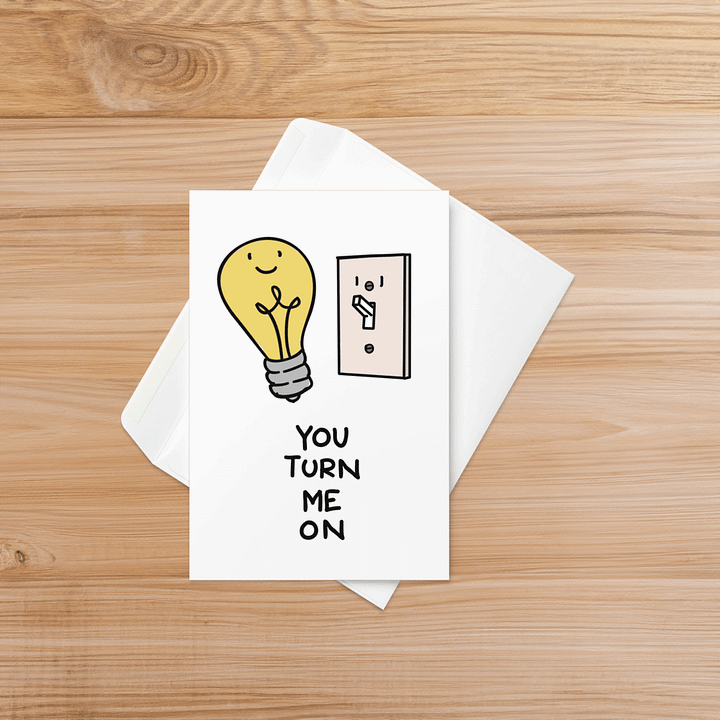 Valentines card - You turn me on product image (1)