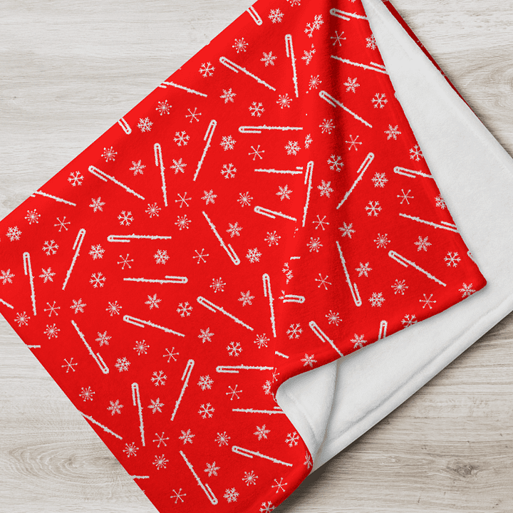 Scattered Flutes and Snowflakes Throw Blanket - Bass Flute product image (1)