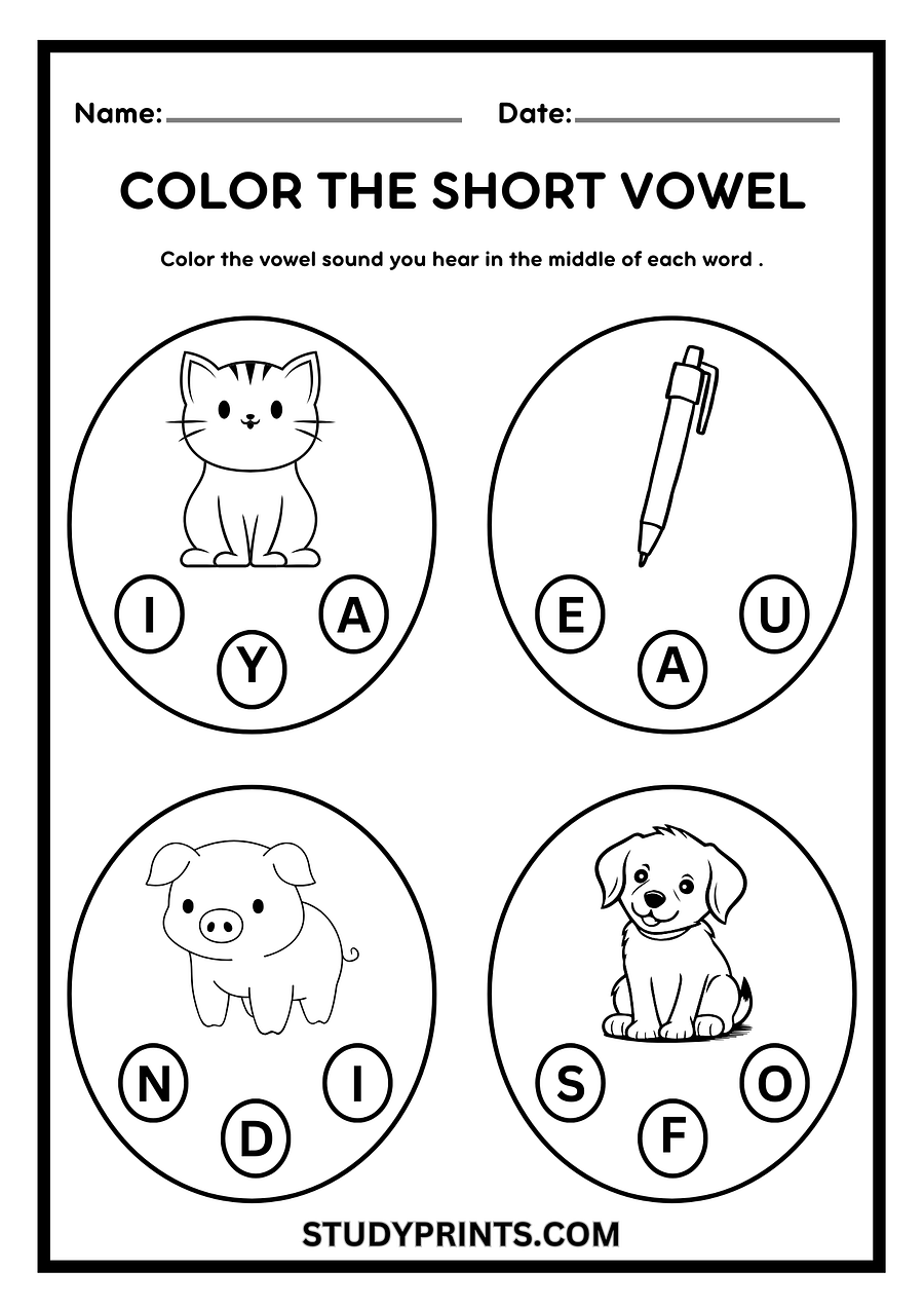 short vowel sounds worksheets for kindergarten pdf product image (1)