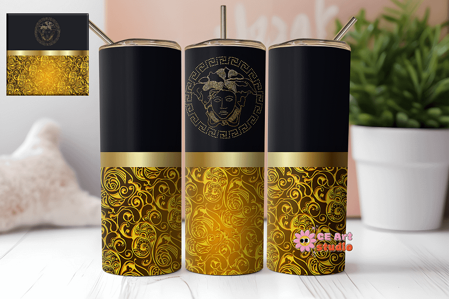 Handbag Gold Black Tumbler Wrap product image (1)