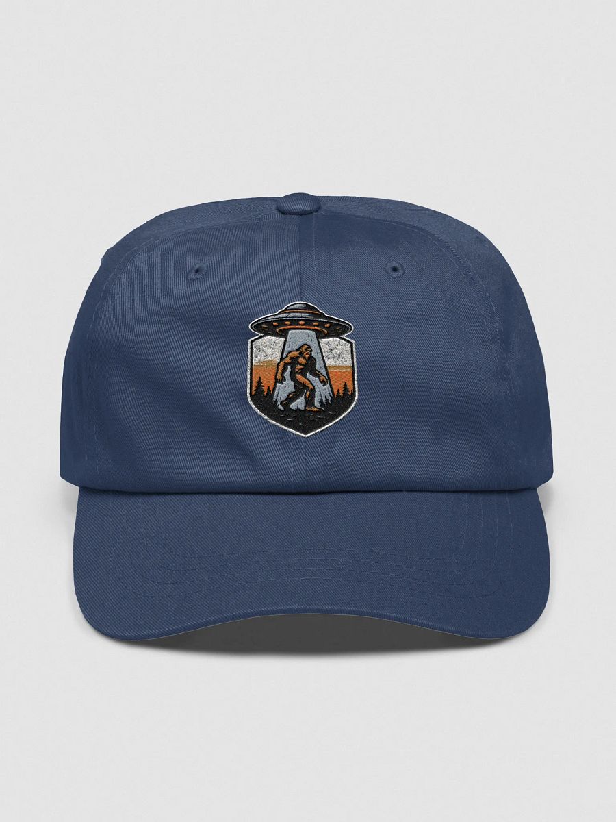 Bigfoot Abduction UFO Dad Hat – Retro Cryptid Patch Style product image (1)