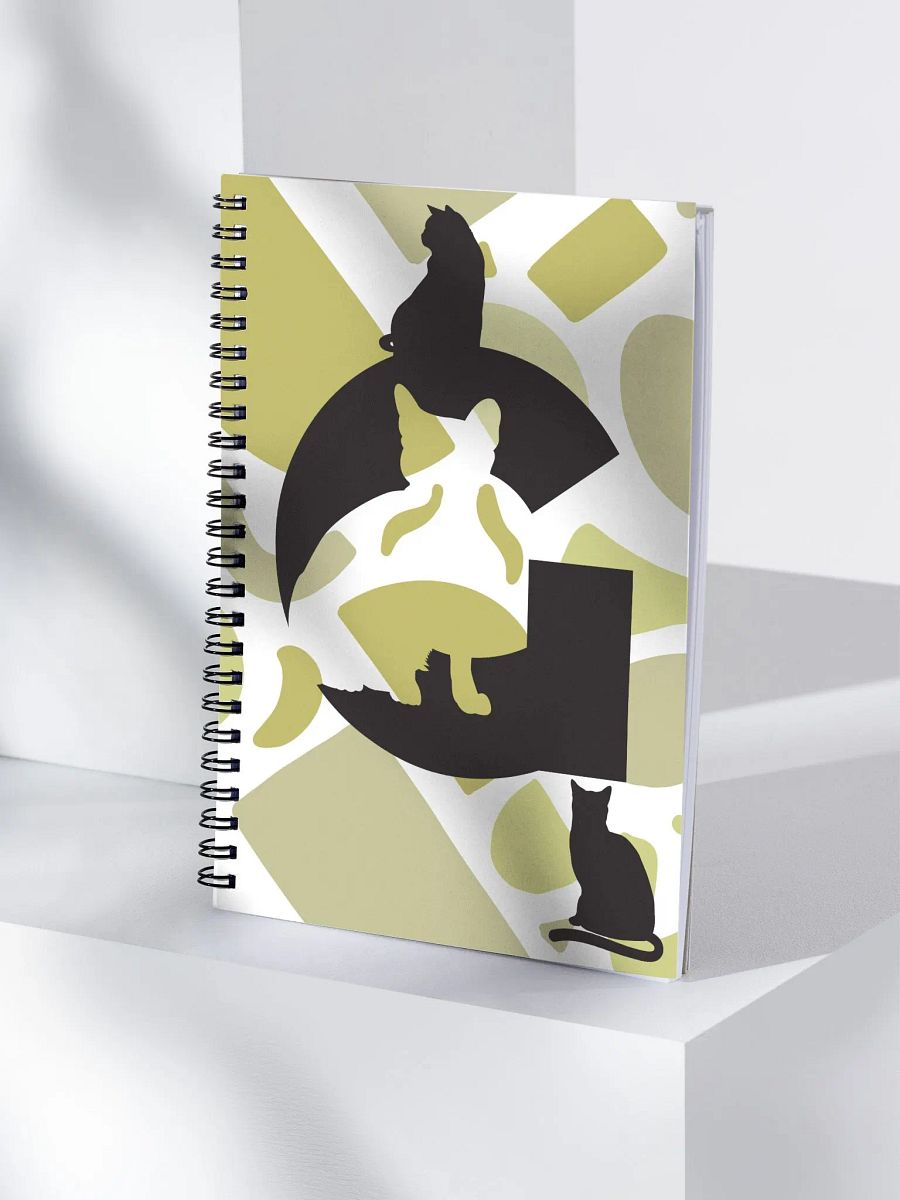 Monogram Letter G Cat Lover Geometric Greens Notebook product image (4)