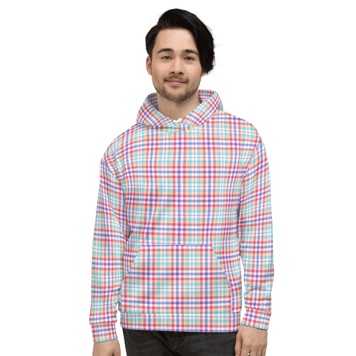 Purple, Pink, and Blue Plaid Hoodie product image (2)