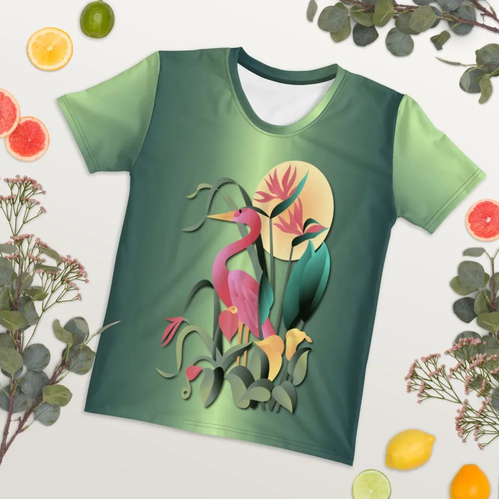 Tropical Floral Flamingo All Over Print T-shirt product image (7)