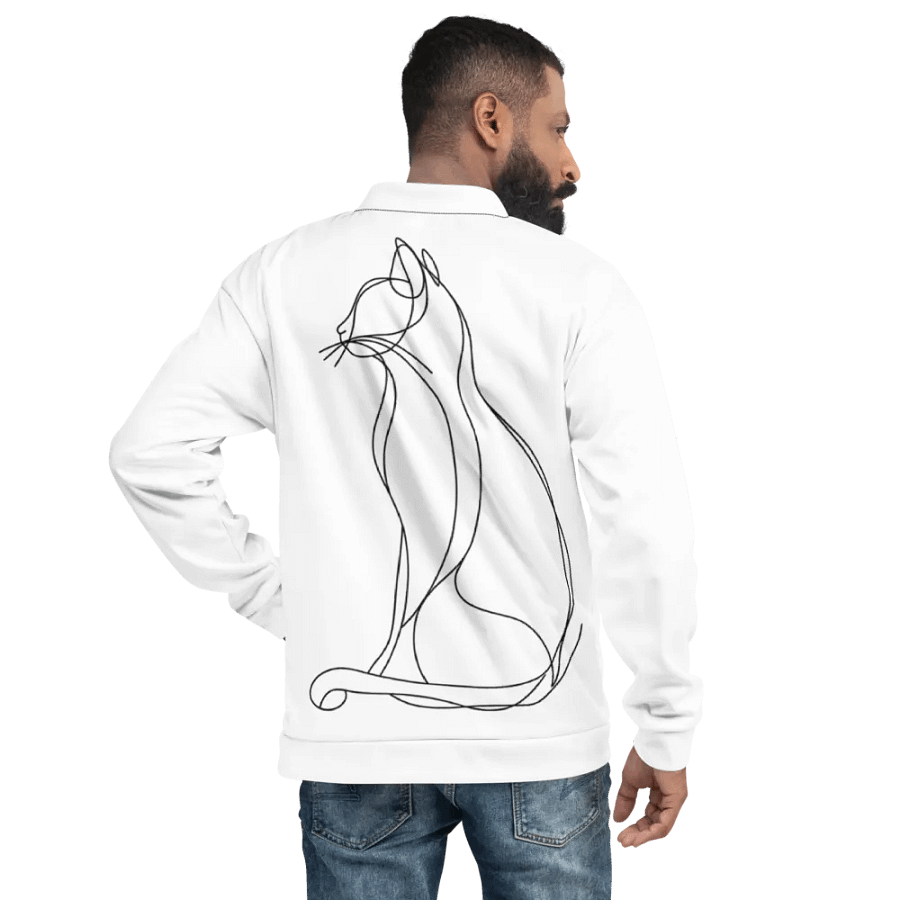 Line Art Cat Dreams Bomber Jacket product image (9)