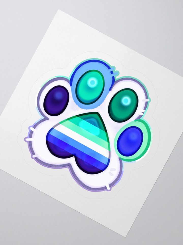 Gay Pride Paw Print Kiss Cut Stickers product image (2)