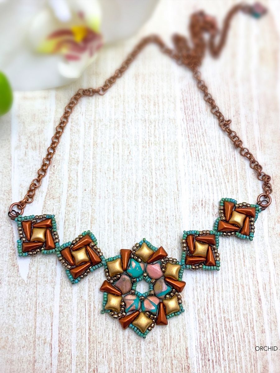 Beading Pattern – Canyon Falls Vexolo and WibeDuo Necklace product image (3)