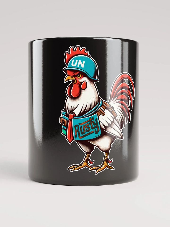 Rusty Rooster Coffee Mug in Black (Cigar-Free Edition) product image (1)