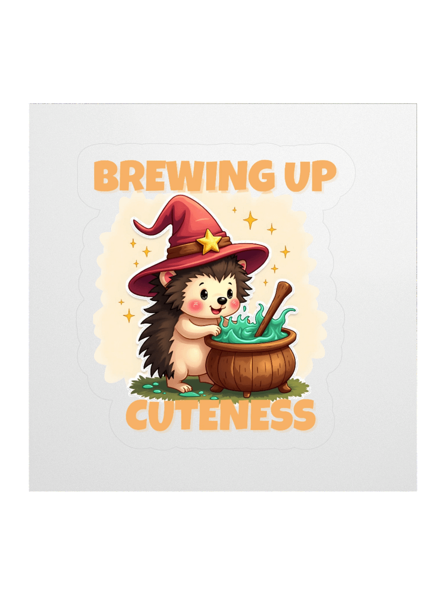 Brewing Up Cuteness – Witchy Hedgehog Sticker product image (1)