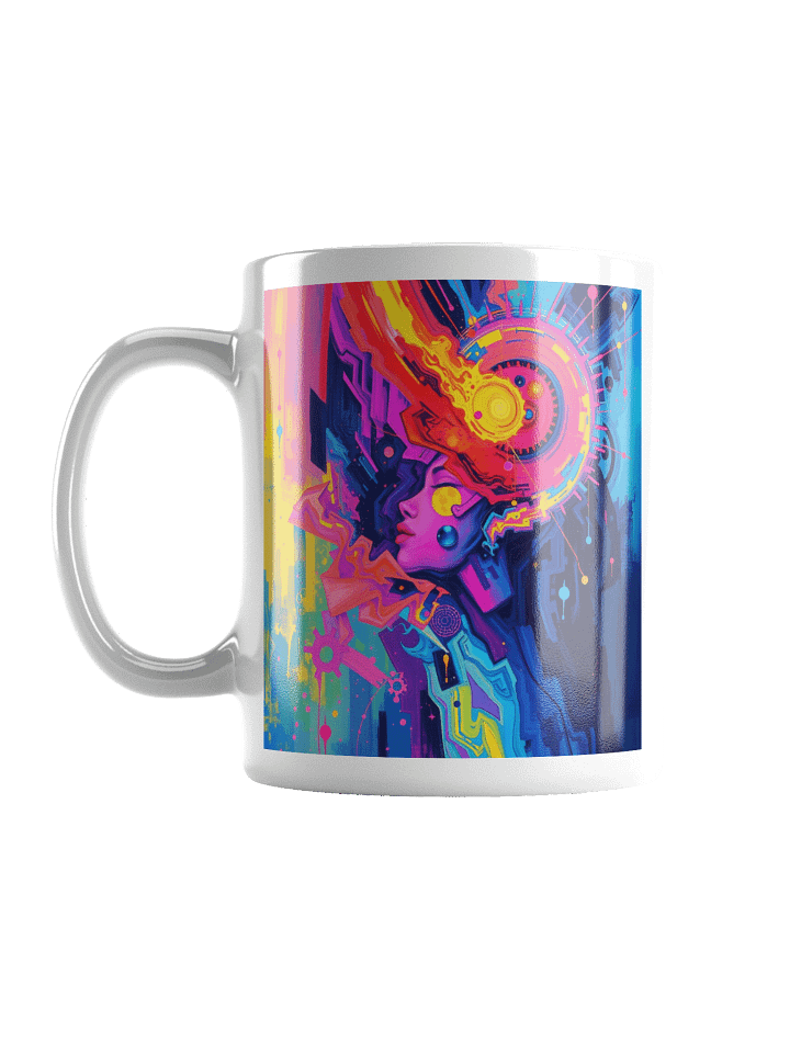 Coffee Mug Psychedelic Abstract Vibrant Cosmic Neon Futuristic Art product image (1)