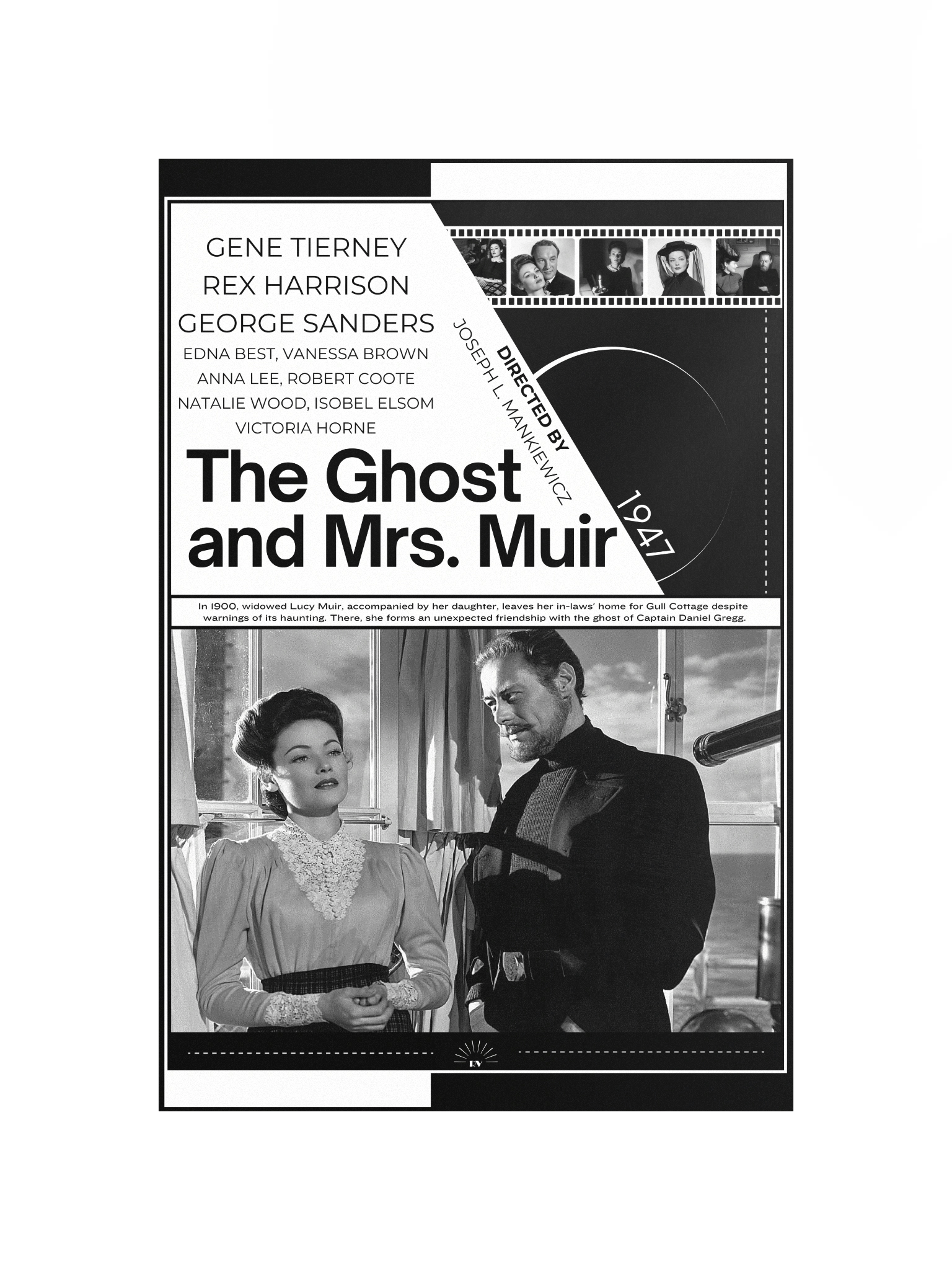 The Ghost and Mrs. Muir with Gene Tierney and Rex Harrison 1947 | Movie Poster | 12x18 Wall Art product image (4)