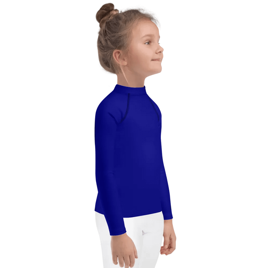 Kids Plain Color Navy Blue Rash Guard product image (4)
