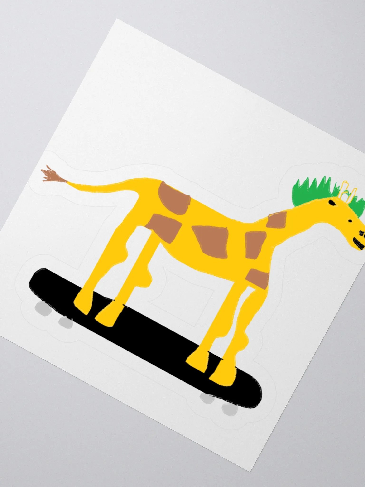 Giraffe on Skateboard Sticker product image (4)