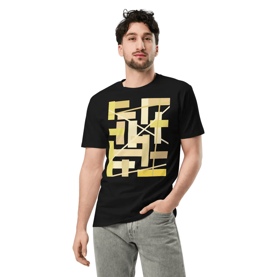Black Background Golden Geometric Square Rectangle Line Pattern product image (3)