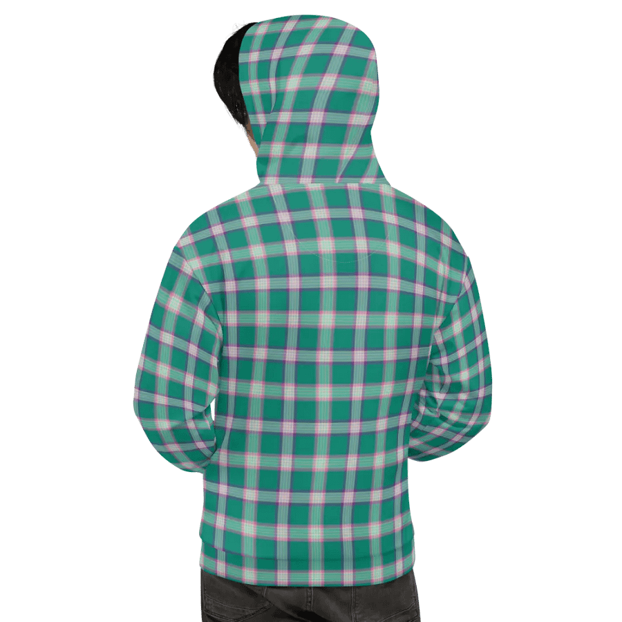 Emerald Green and Purple Plaid Hoodie product image (9)