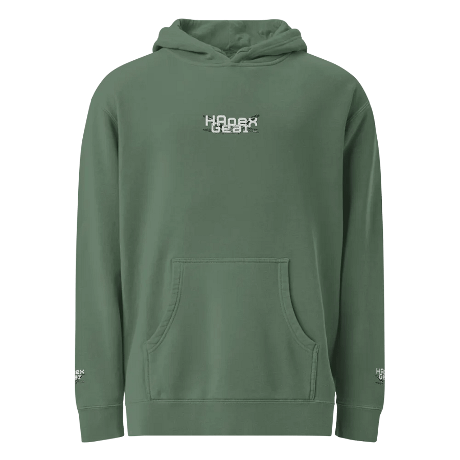 Pigment Dyed Hoodie - Embroidered - White HApex Gear White Logo product image (1)