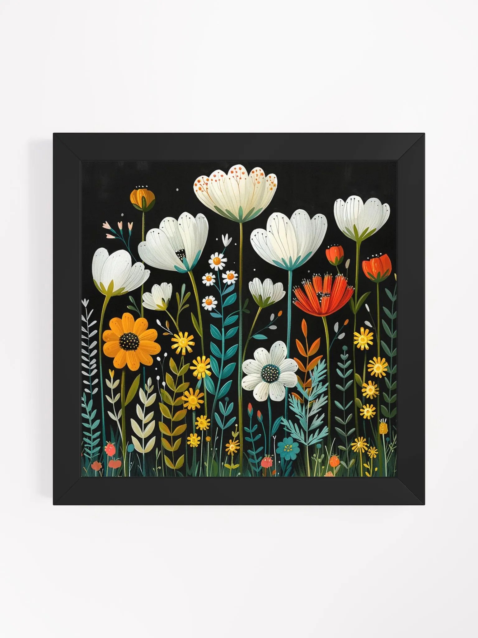 Colorful Spring Flowers Primitive Folk Wall Art product image (8)