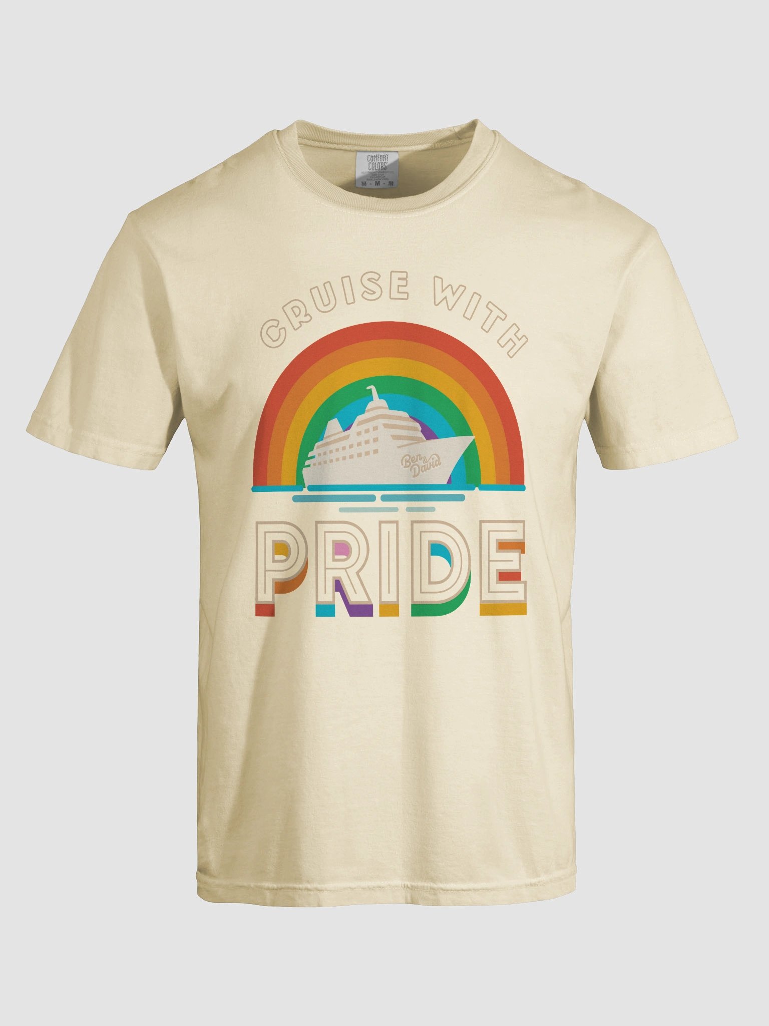Men's Cruise with Ben and David Rainbow Pride T-Shirt - Natural product image (7)