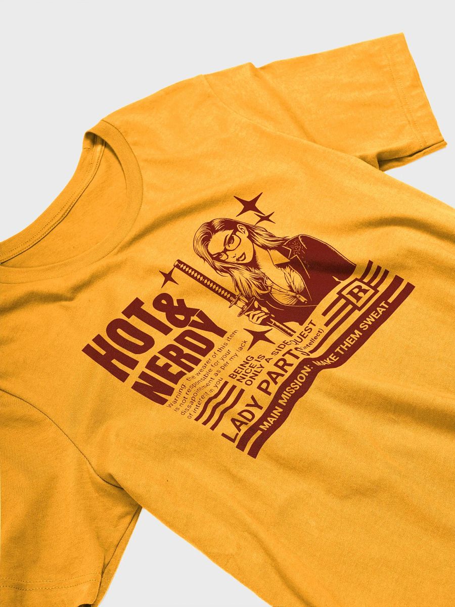 Nerdy Shirt for Gamer Girl, Fantasy Board Game Gift for Women, Hot & Nerdy T-shirt Mustard product image (4)