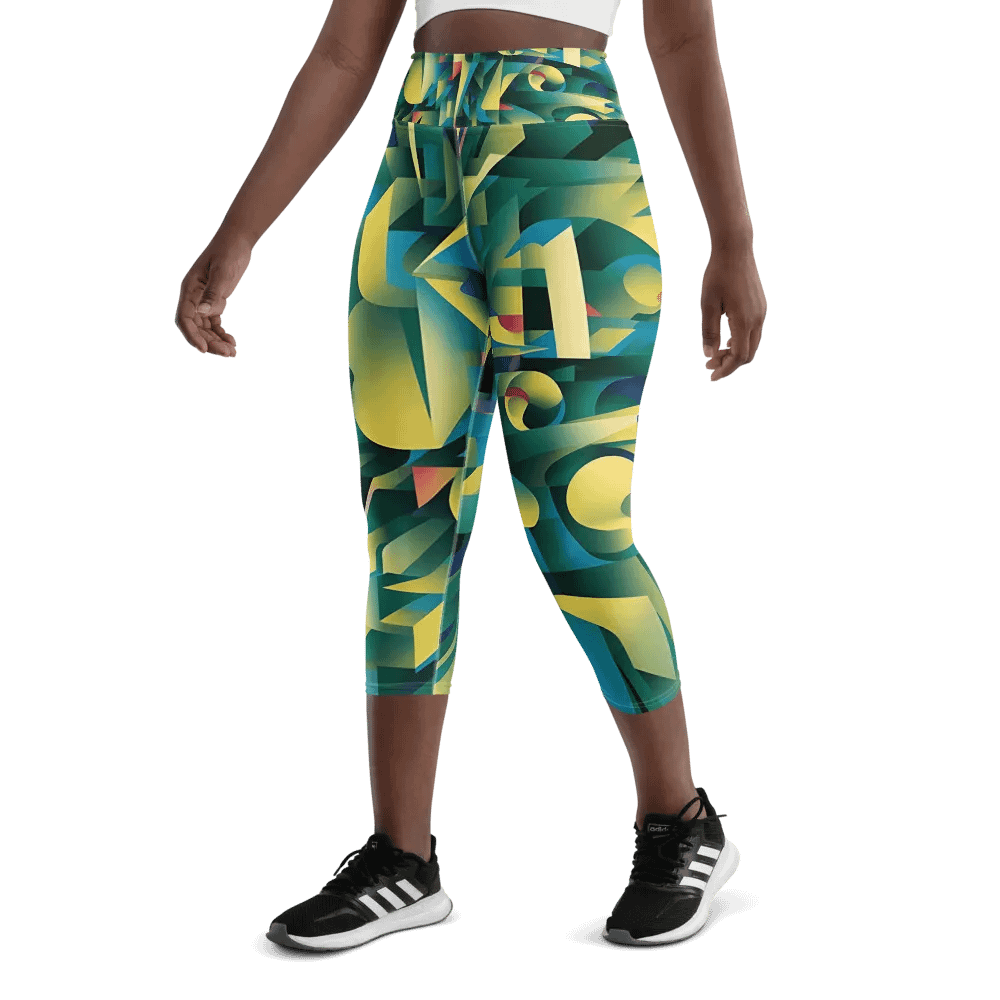 Abstract Lithographic Pattern Design Yoga Capri Legging - V8 product image (5)