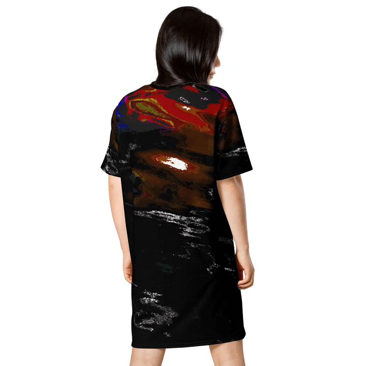 Abstract Vibrant Bold Colours Ladies T Shirt Dress product image (2)