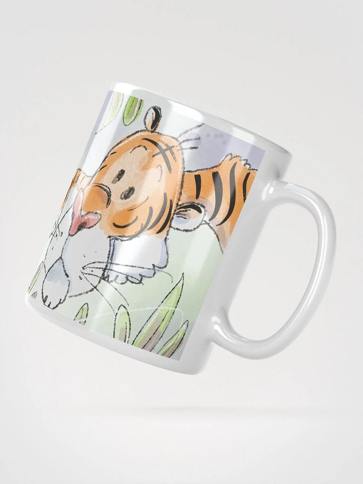 Hand Drawn Tiger Trio White Glossy Mug product image (6)