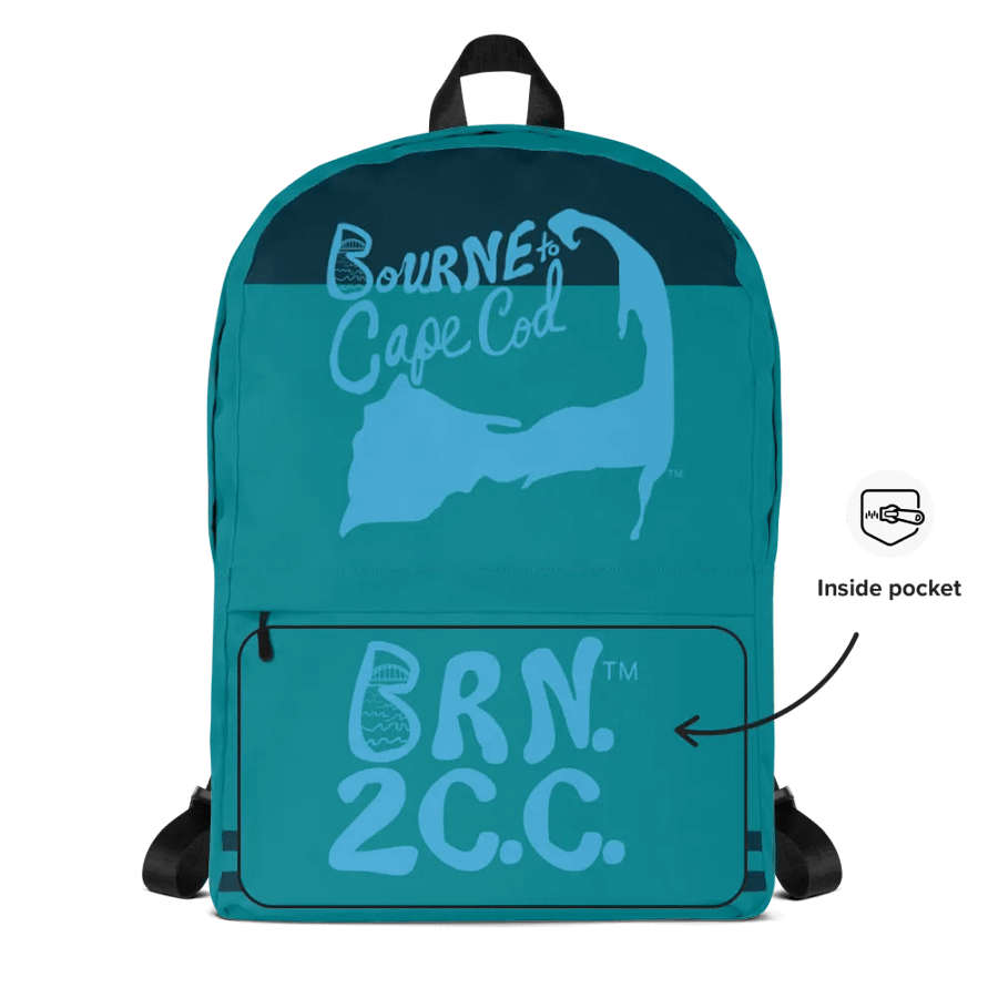 🌊 BOURNE to Backpack – Coastal Cool with BRN.2C.C.™ Vibes 🎒| Blue Logos | Blue Stripes product image (5)