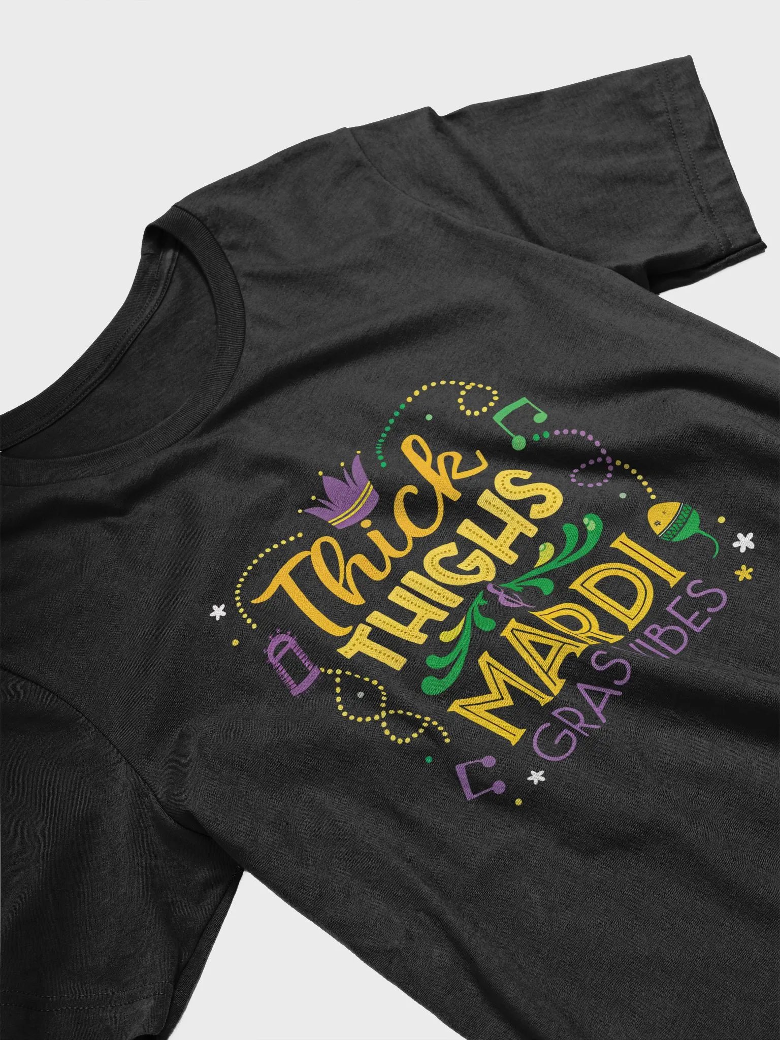 Mardi Gras Tee - Thick Thighs & Mardi Gras Vibes Women Shirt product image (3)
