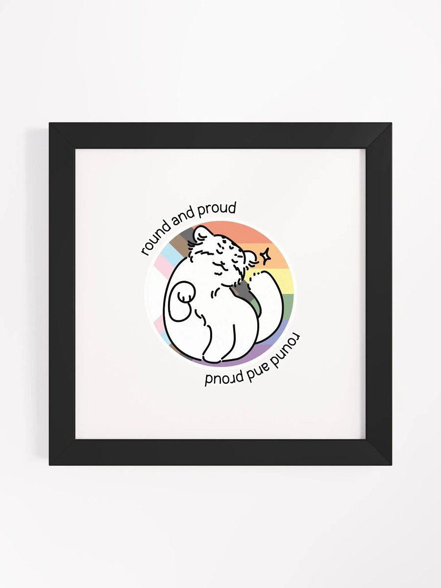 Round and Proud Manul Pride Pastels Version - Framed Print product image (3)