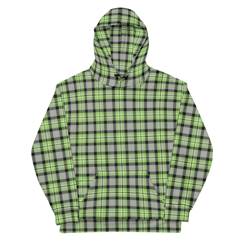 Light Green and Gray Plaid Hoodie product image (6)