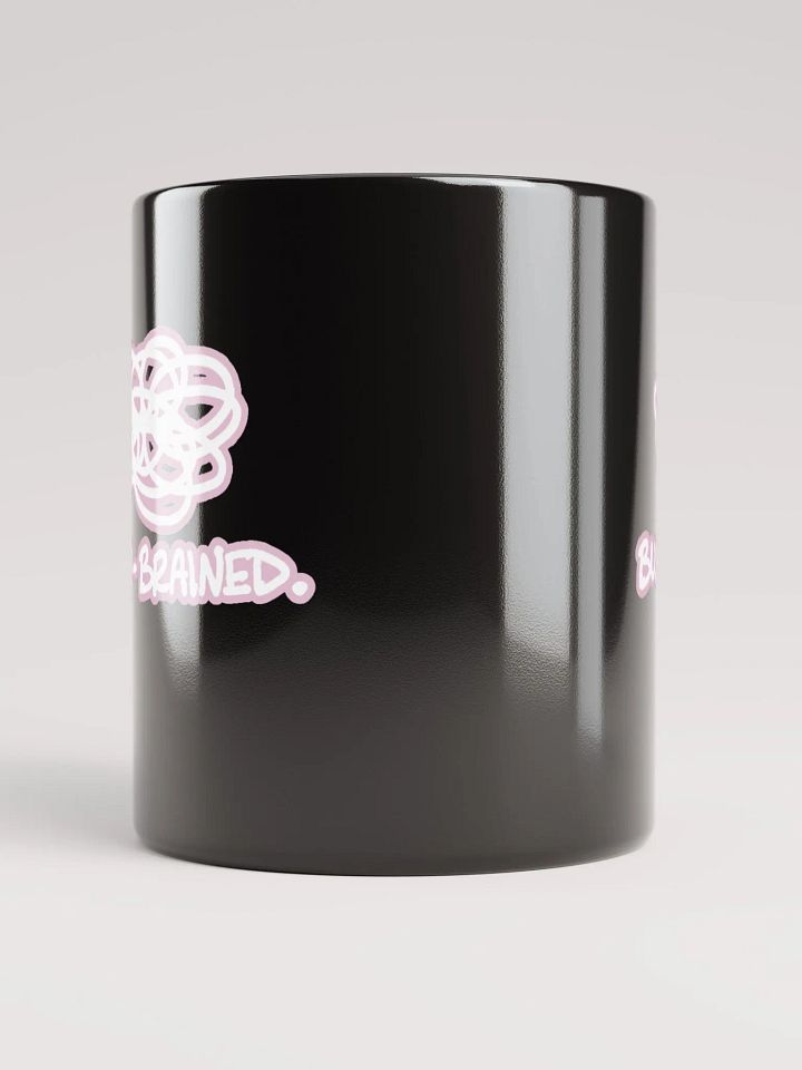 *not* mentally linear (lined design, #E1B9CE) glossy black mug product image (3)