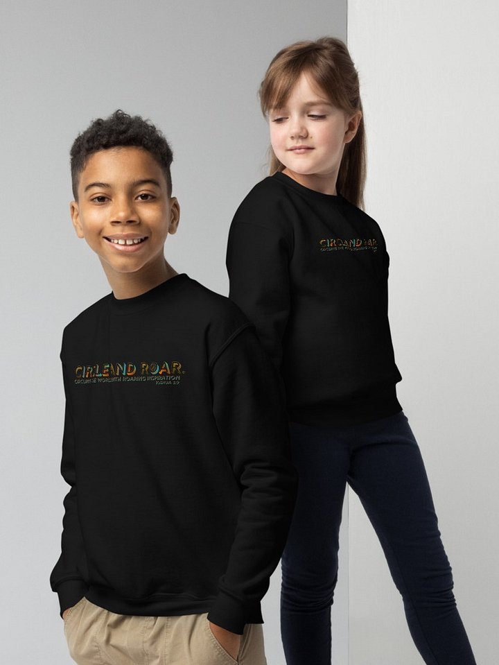 "Circle and Roar" Joshua 1:9. Gradient Text Youth Crew Neck Sweatshirt product image (12)