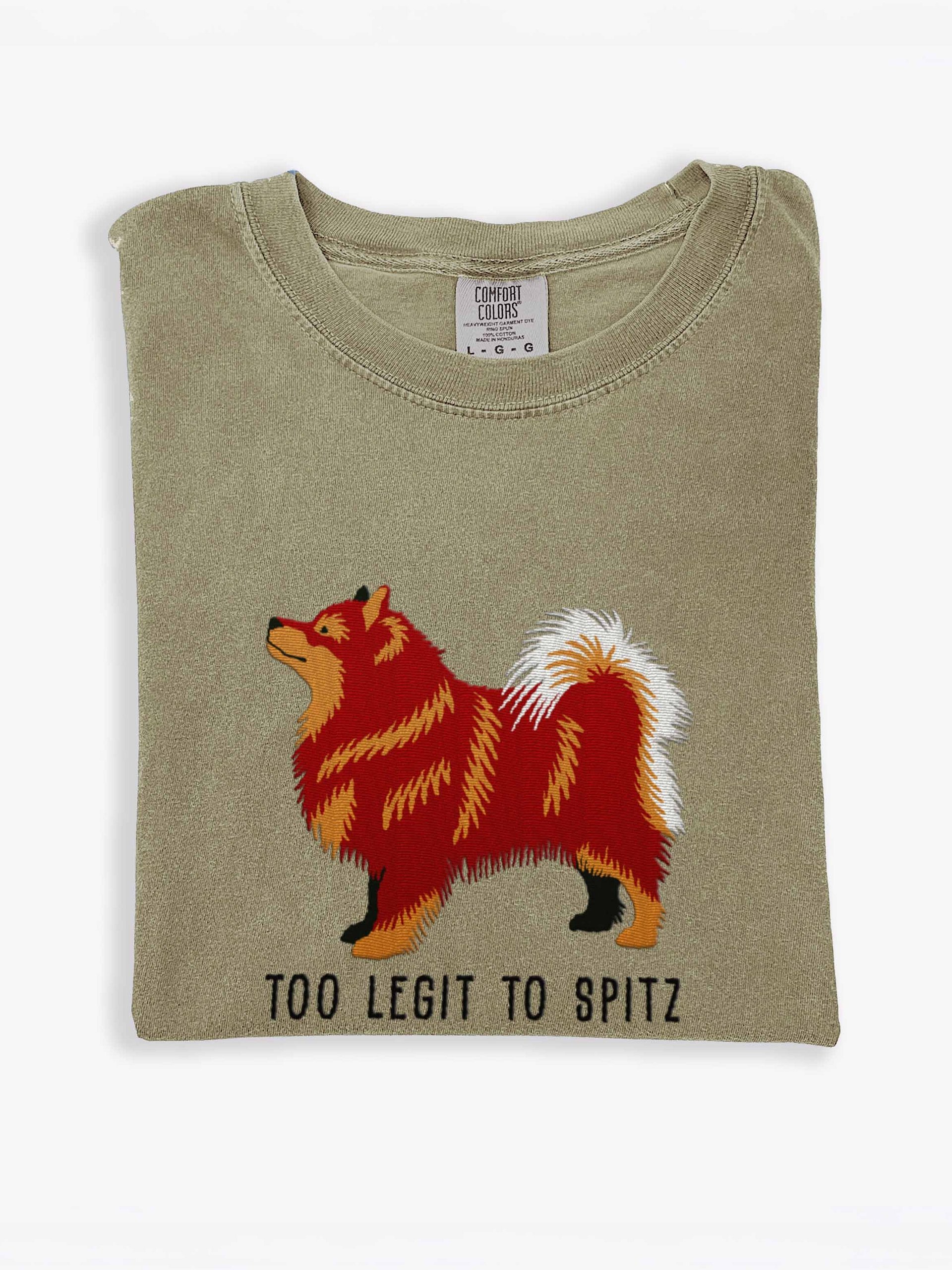 Too Legit to Spitz T-Shirt(Embroidered) of a Finnish Lapphund(Chocolate & Tan) product image (1)