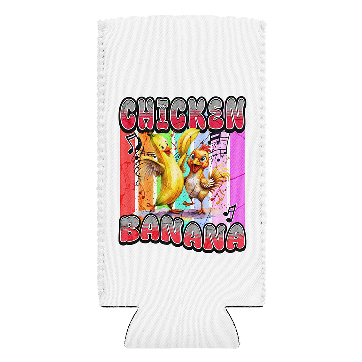 Chicken Banana Whimsical Can Cooler product image (1)