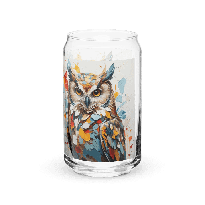 Mystic Plumage Owl Glass Can Sipper product image (1)