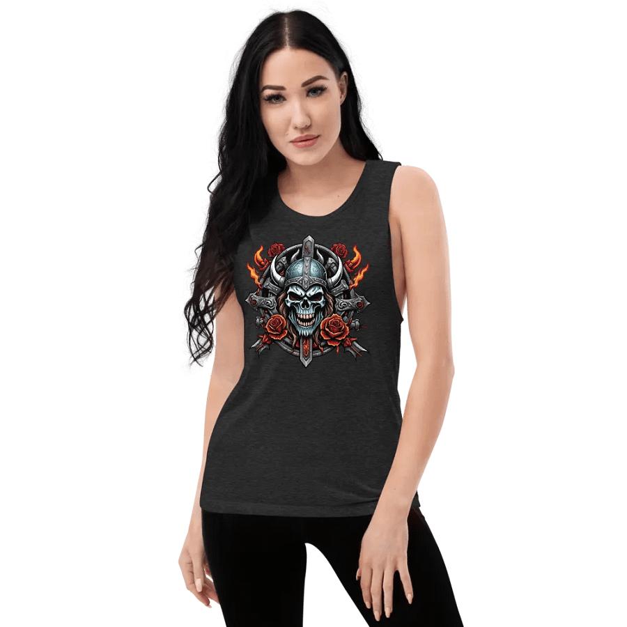 Viking Skull Rose Warrior Tank product image (8)