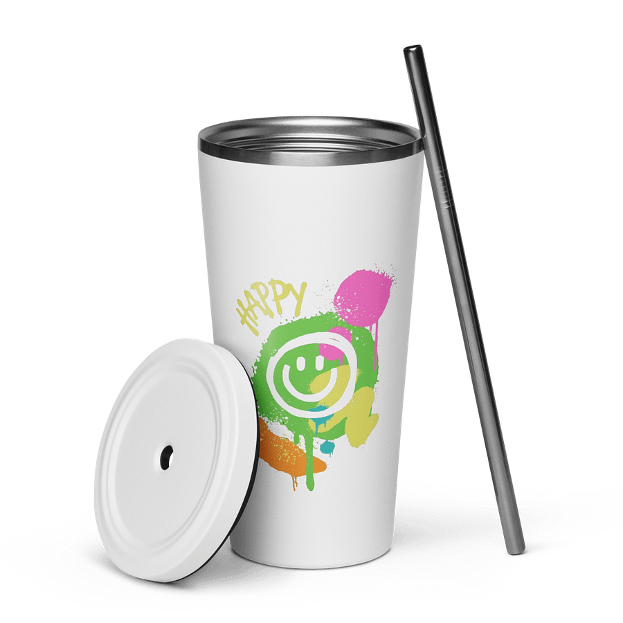 Happy Face: Insulated Cup With Straw product image (5)