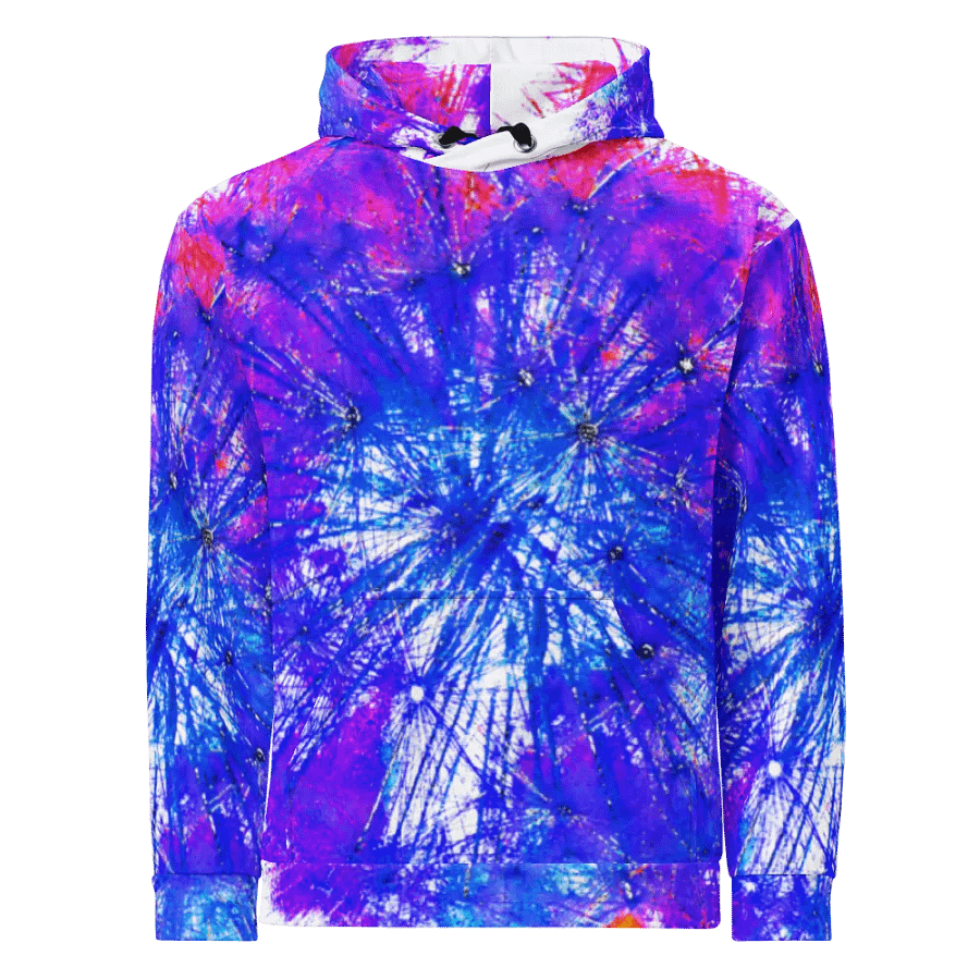 Abstract Bright Neon Dandelion Seeds Unisex Pull Over Hoodie product image (1)