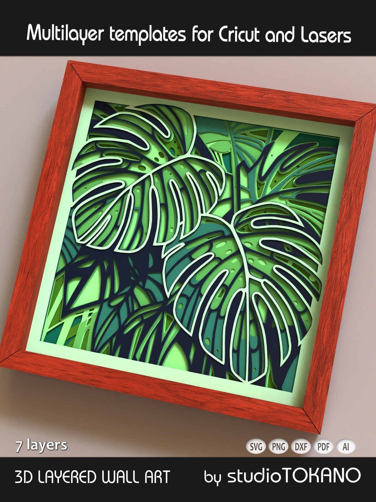 Monstera 3D Layered SVG product image (6)