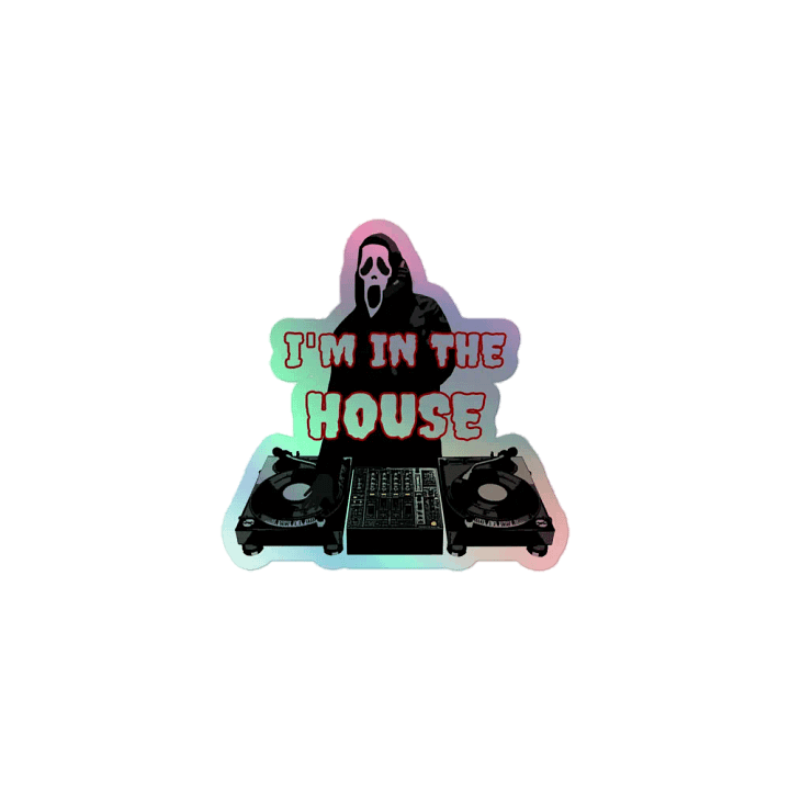 Ghostface in the house Kiss-Cut Holographic Sticker product image (1)
